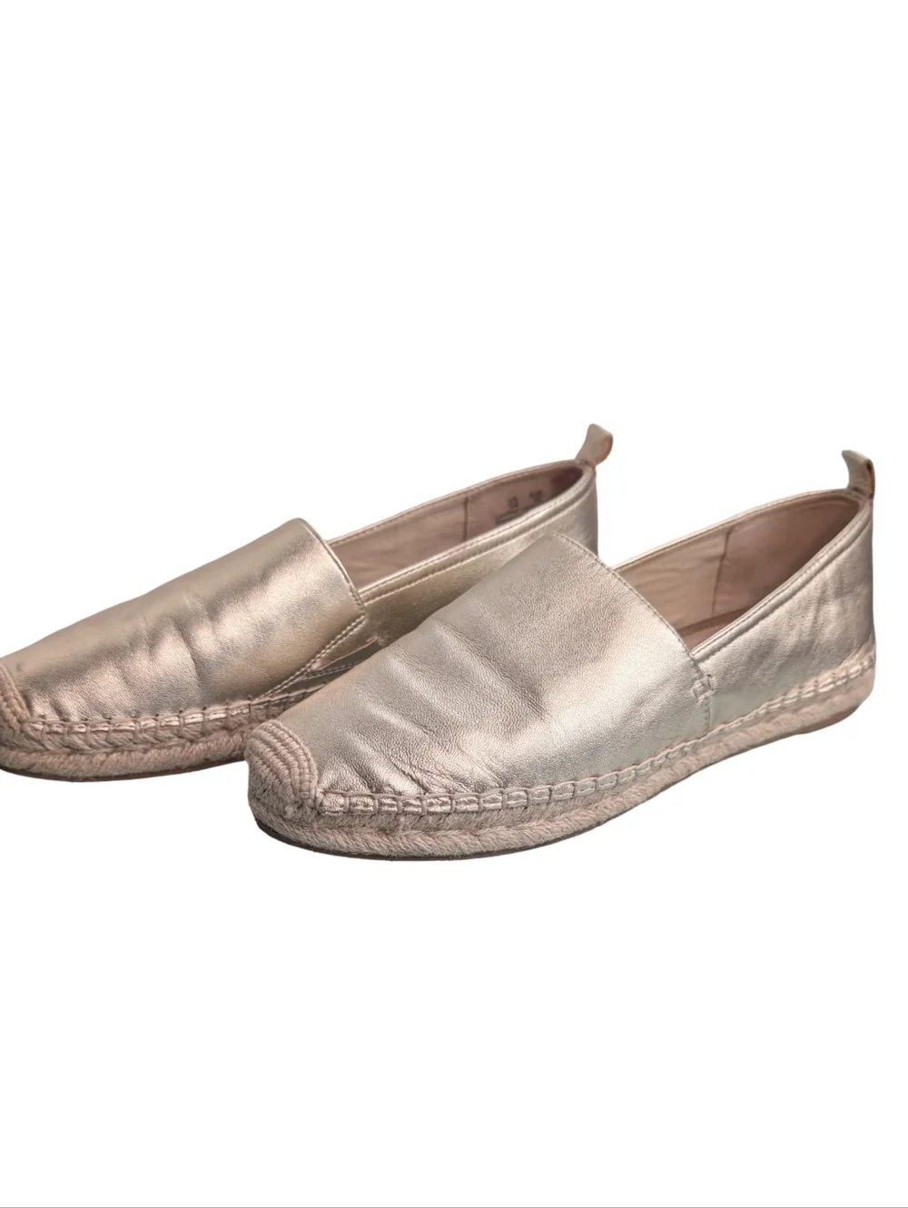 Sam Edelman Khloe espadrille flats in a gold metallic leather size 9